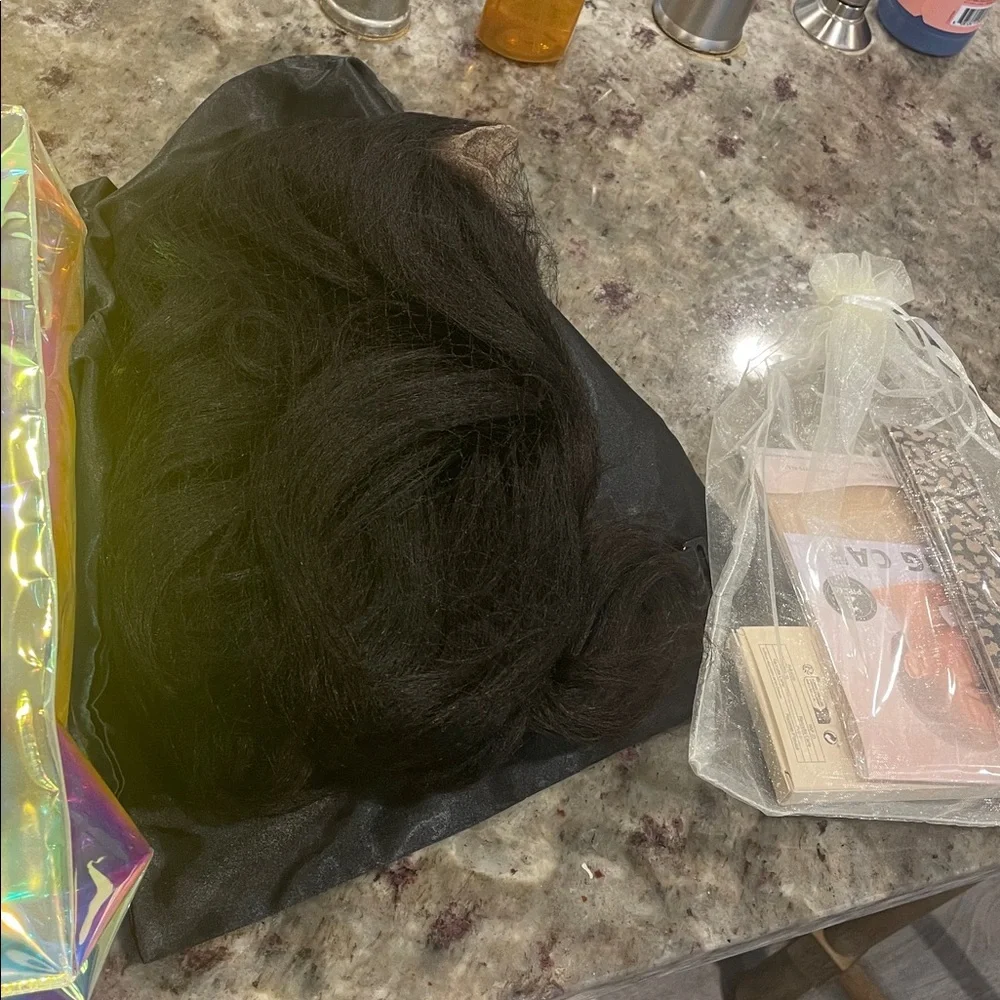 Sleek Black Human Hair Wig - Picture 6 of 6